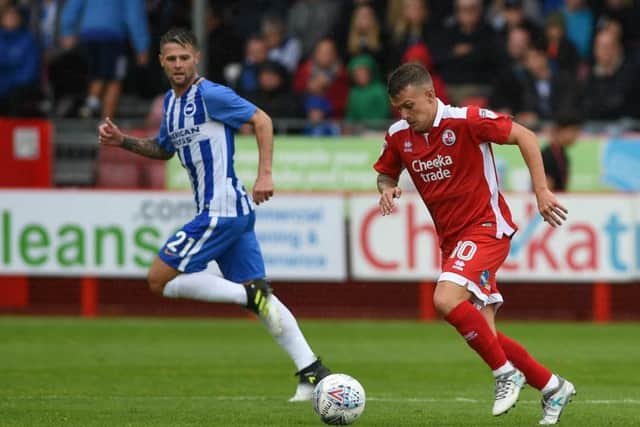 Dean Cox in action for Crawley Town