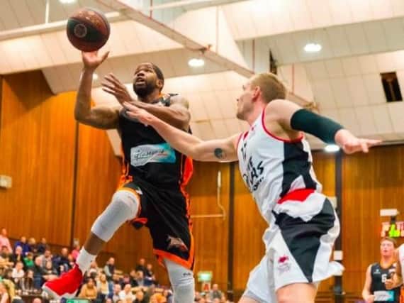Jorge Ebanks in action for Worthing Thunder. Picture by Kyle Hemsley