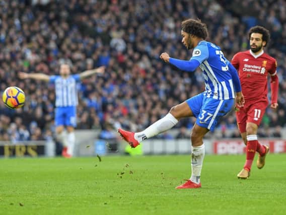 Izzy Brown in action against Liverpool on Saturday. Picture by Phil Westlake (PW Sporting Photography)