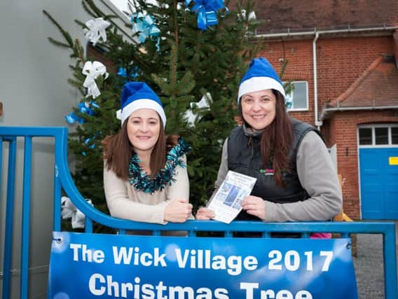 Mel Sayers, from Southern Home Furnishings, and Michelle Bly, Head designer at The Flower Shop and member of the Wick Village Traders Association, next to the Christmas tree. All pictures: Scott Ramsey