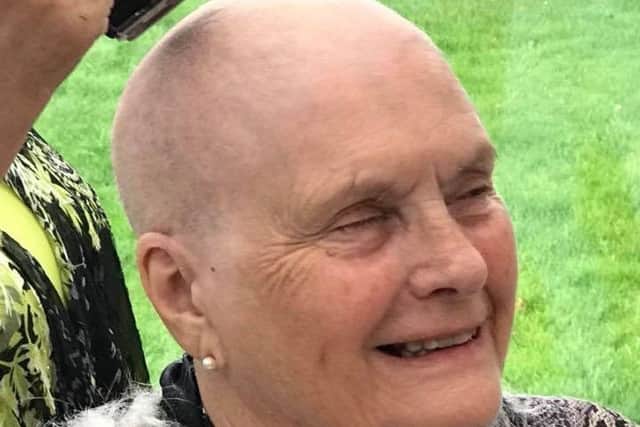 Joyce Wood who had her head shaved to raise money for the East Sussex Association of Blind and Partially Sighted People SUS-171213-133621001