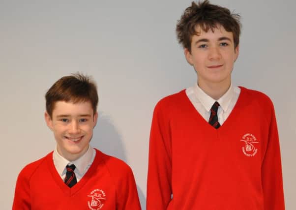 Year 9 students Charlie McGhee and Ewan Williamson