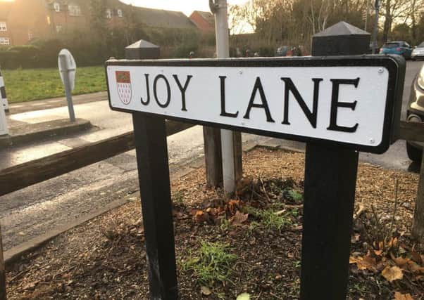 The new Joy Lane road sign which has provoked such fury