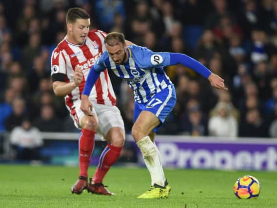 Glenn Murray in action against Stoke last month. Picture by Phil Westlake (PW Sporting Photography)