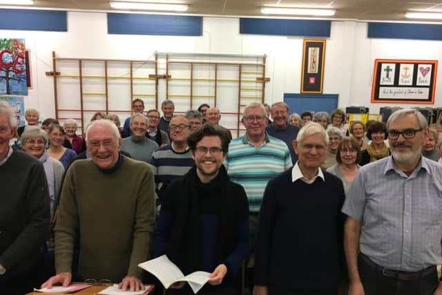 Reporter James Butler with members of the Arun Choral Society