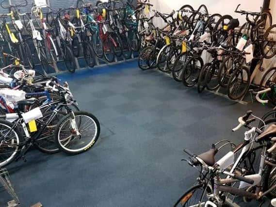 The stolen bikes at Brighton Police Station (Photograph: Sussex Police)