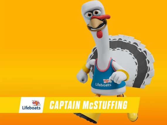 Captain McStuffing, the RNLIs CGI turkey. Picture: PayPal/Aardman/Channel 4
