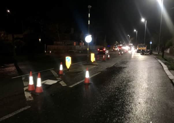 A collapsed manhole is causing traffic delays on the A27 Sompting Bypass this morning. Picture: Eddie Mitchell