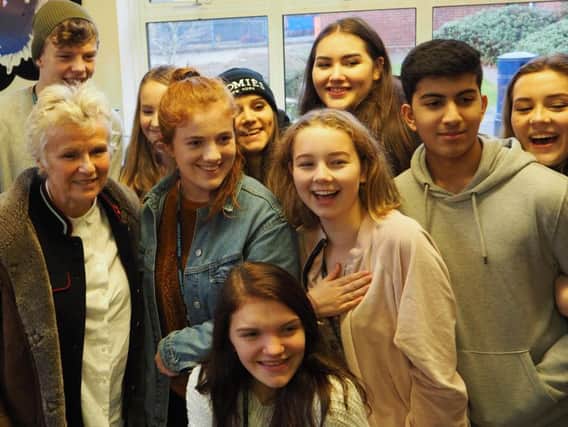 Dame Julie Walters with some of the Collyer's students. Picture: Ian McAlister
