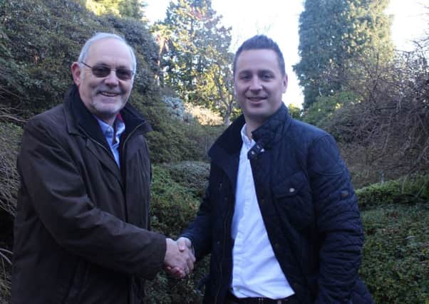 Deputy leader of Horsham District Council Jonathan Chowen with Leonardslee director Adam Streeter SUS-171218-172411001