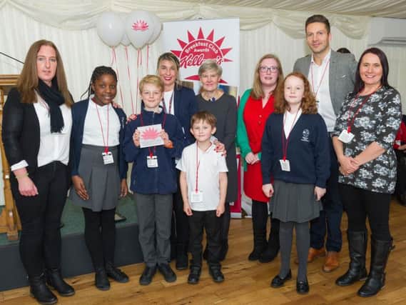 Children from Fairlight Primary School at the Houses of Parliament as they picked up their prize at the Kelloggs Breakfast Club Awards