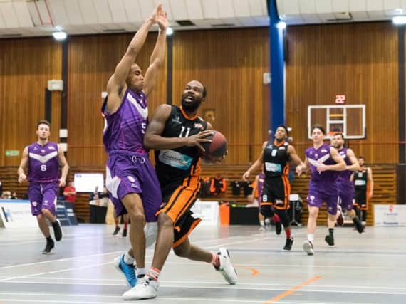 Zaire Taylor in action against Loughborough Student Riders on Saturday 		         Picture by Kyle Hemsley