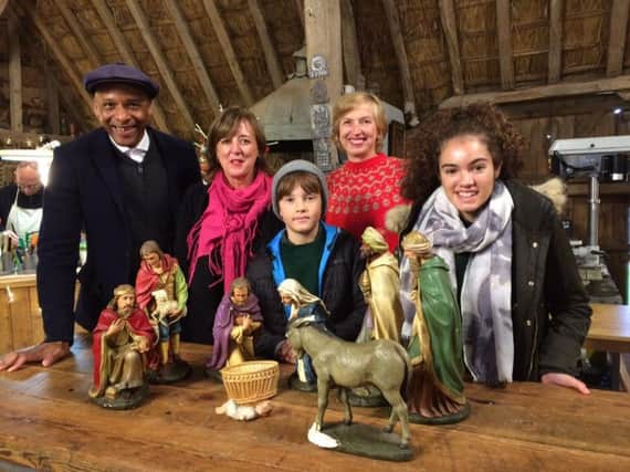 Cardinal Newman students on The Repair Shop with the school's nativity set