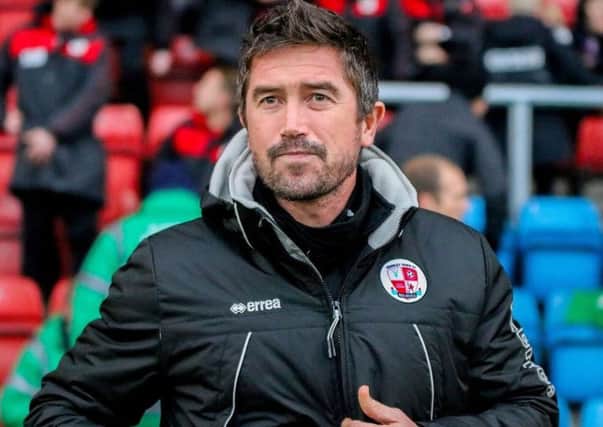 Crawley Town head coach Harry Kewell.
Picture courtesy of Crewe Alexandra SUS-171219-095100002