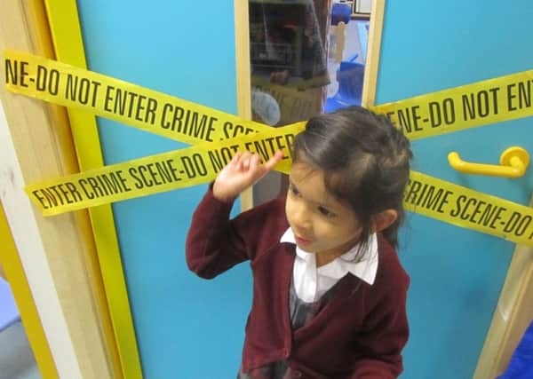 The classroom turned into a crime scene