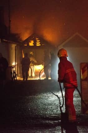 Firefighters spent the evening  battling a garage blaze in Hassocks.