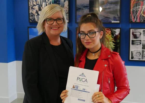 PACA's principal Katie Scott with GCSE student Megan Lowe
