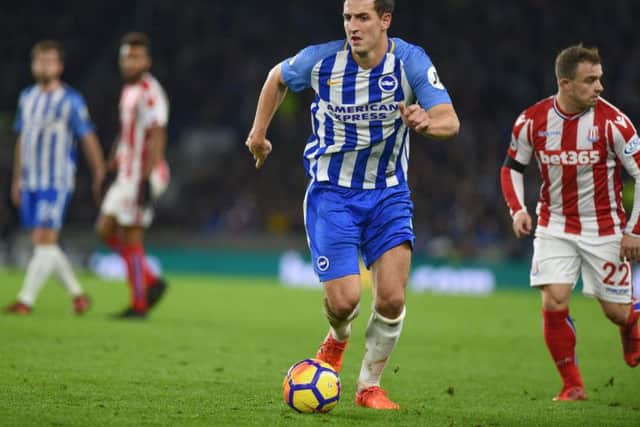 Brighton defender Lewis Dunk's impressive start to life in the Premier League led to calls for England selection. Picture by Phil Westlake (PW Sporting Photography)