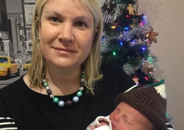 Stephanie Bennett and her baby boy, who was born at St Richards Hospital at 3.30pm on Christmas Day, 2017.