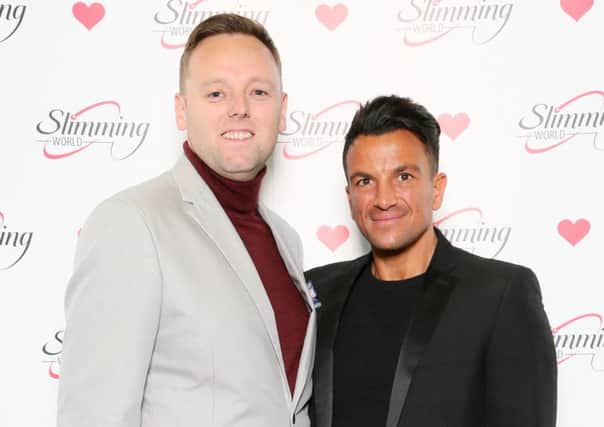 Stefan Field, Slimming World consultant and team developer, with singer Peter Andre at the annual awards event