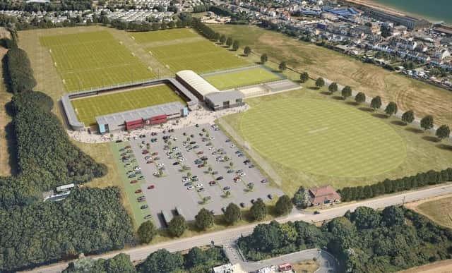 A computer generated concept village showing an aerial view of what the proposed Combe Valley Sports Village may look like SUS-170908-104531002