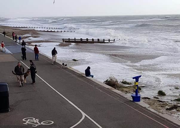 Waves caused by Storm Eleanor on Littlehampton beach. Picture: Littlehampton Coastguard Zt_hN55qQXIM7BEwK_W2