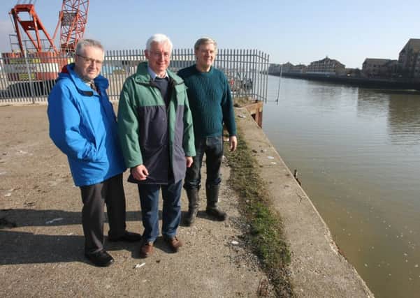 Tony Seaman, Brendan Whelan and Tom Smith from the Shoreham Slipways Group at Humphrey's Gap