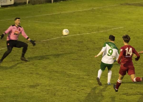 Jimmy Muitt scores his second at Whitehawk - now he will be out to repeat the trick against the Os / Picture by Tommy McMillan