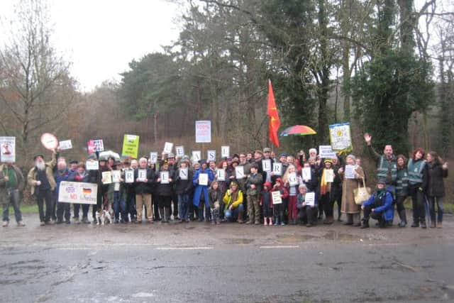Campaigners at the Lower Stumble site in Balcombe