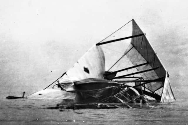 Naval Seaplane No.115 after it crashed into the sea off West Worthing  on July 22, 1914