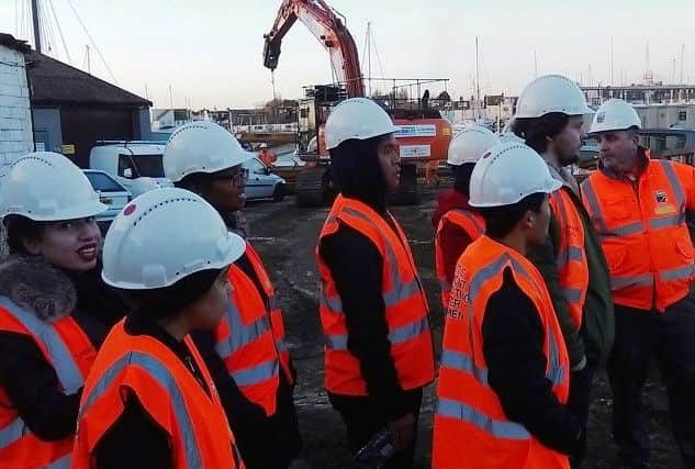 Mackley gave students a tour of the works currently taking place