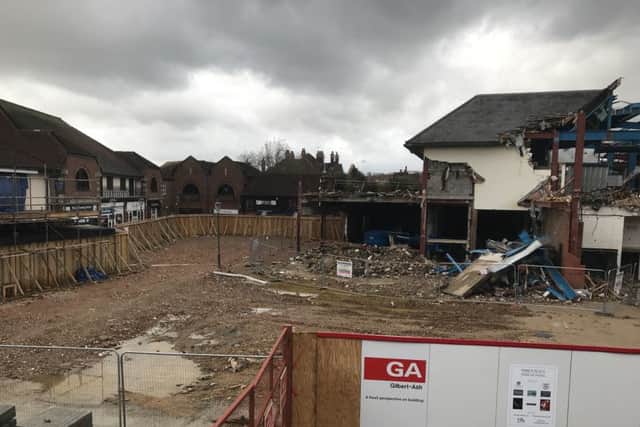 The scene of Piries Place last week following the start of the demolition.