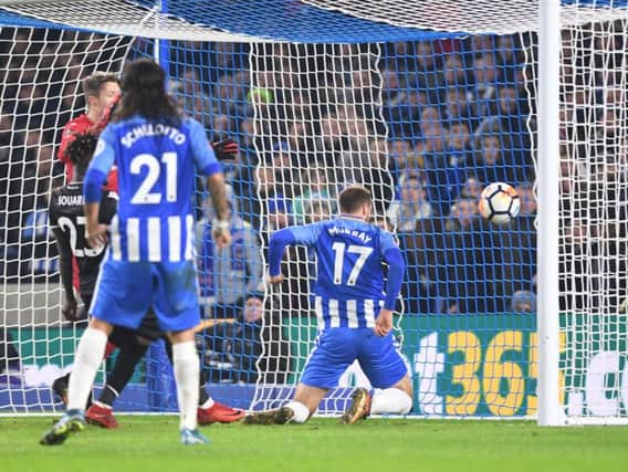 Glenn Murray nets Brighton & Hove Albion's late winner against Crystal Palace in the FA Cup. Picture by PW Sporting Pics.jpeg