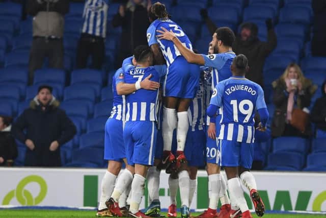 Brighton & Hove Albion's in action action Crystal Palace in the FA Cup. Picture by PW Sporting Pics