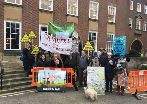 Protesters outside the County Hall in Chichester