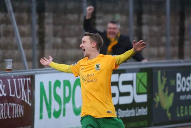 Darren Boswell nets Horsham's winner against VCD Athletic on Saturday. Picture by John Lines