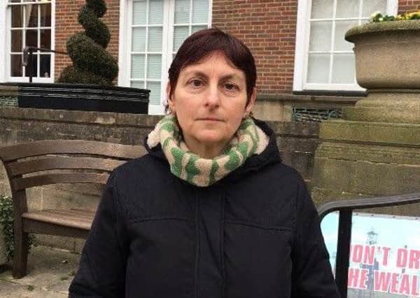 South East campaigner Brenda Pollack outside County Hall in Chichester earlier today (January 9)