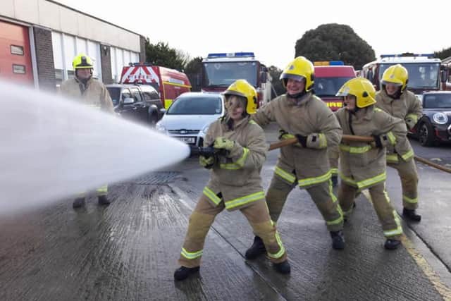 The team experienced hose drills