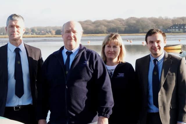Chichester Harbour Conservancy has warned about the threat. (From L to R): Richard Craven, director and harbour master, planning officers Linda Park and Steve Lawrence, and Richard Austin, AONB manager