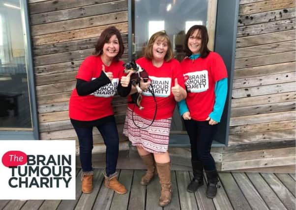 Rosana Gurka Tracey Hills and Alison Hitchman who took on the  Walk 1000 Miles in 2017 challenge to raise funds for The Brain Tumour Charity SUS-181001-142635001