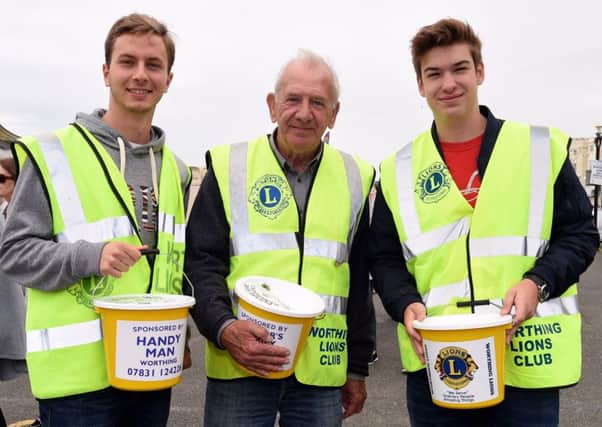 Volunteers with their collection buckets at Worthing Lions Festival