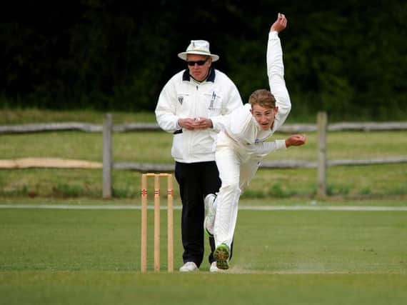 Will Fazakerly bowling for Billingshurst. Picture by Steve Robards