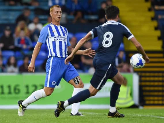 Steve Sidwell in pre-season action at Southend. Picture by Phil Westlake (PW Sporting Photography)