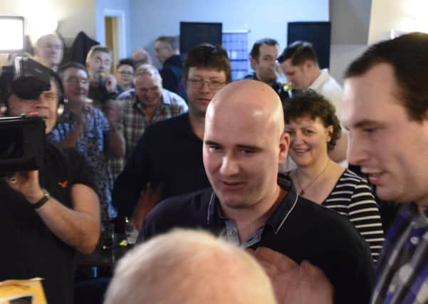 Rob Cross at a packed Sidley Working Men's Club on Tuesday night. Picture courtesy Liz Kelly