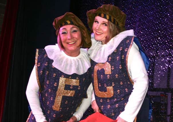 Sue James and Stephanie Verrall as Fetch and Carry in Sleeping Beauty
