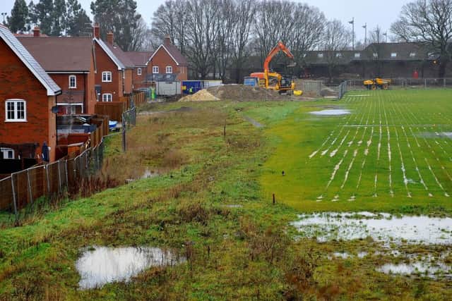 Work has started on an entrance way into the new Broadbridge Heath football ground from the houising estate. Pic Steve Robards SR1802178 SUS-180115-165244001