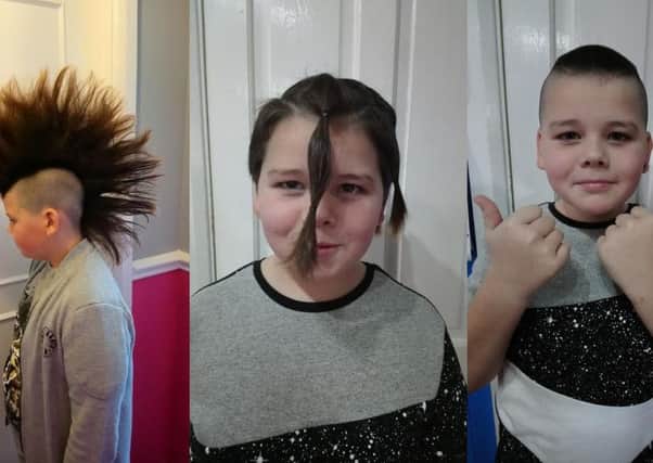 Aaron Gardner-Stanbridge from Sompting during each phase of his haircut