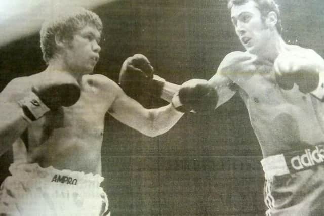Alan Minter fighting Kevin Finnegan in 1975