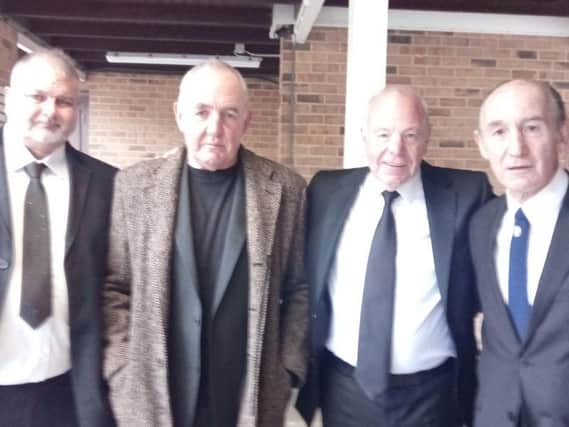 Ex-boxers Lee Puddephat, Clint Jones, Bob Edgeworth and Johnny Pincham at Crawley Boxing Club founder John Hillier's funeral