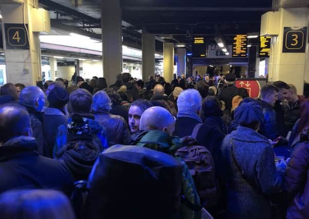 Hundreds of people have been stuck at Haywards Heath station this morning. Picture: James Cole